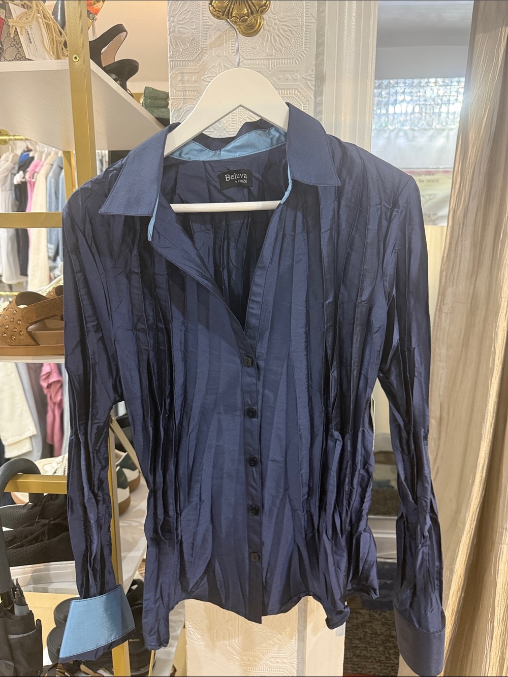Beluva Navy Button-Up Shirt